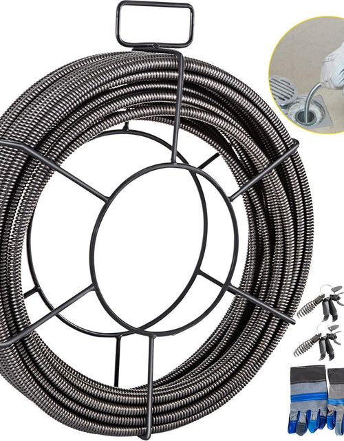 Load image into Gallery viewer, Drain Cleaning Cable 75 Feet x 3/8 Inch Solid Core Cable Sewer Cable Drain Auger Cable Cleaner Snake Clog Pipe Drain Cleaning Cable Sewer Drain Auger Snake Pipe

