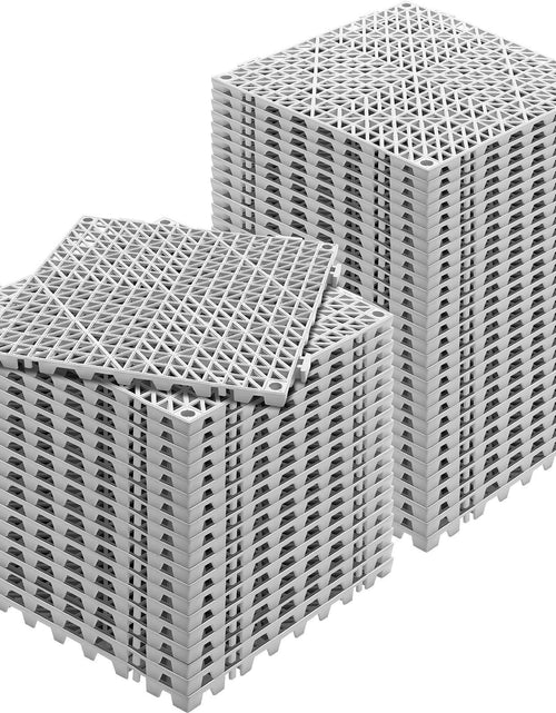 Load image into Gallery viewer, Interlocking Tile 50PCS Gray, Drainage Tiles 12" x 12" Splicing, PVC Interlocking Drainage Floor Tiles, Non-Slip Drainage Holes for Restroom, Bathroom, Kitchen, Pool, Wet Areas
