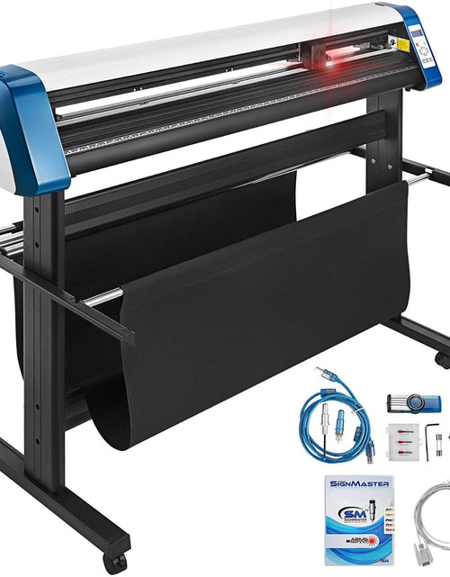 Load image into Gallery viewer, Vinyl Cutter 53 Inch Vinyl Cutter Machine Semi-Automatic DIY Vinyl Printer Cutter Machine Manual Positioning Sign Cutting with Floor Stand Signmaster Software
