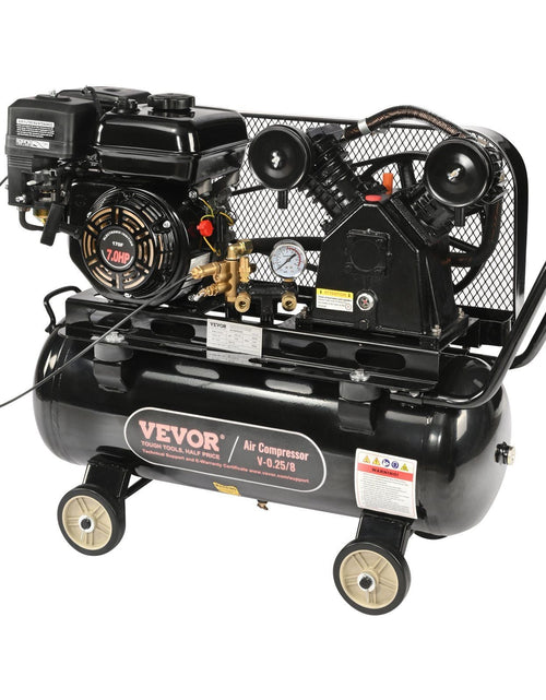 Load image into Gallery viewer, 7HP Gas Powered Air Compressor, 13.2 Gallon Horizontal Air Compressor Tank, 9CFM@115PSI Gas Driven Piston Pump Air Compressed System with 115PSI Max Pressure for Construction Sites Workshop
