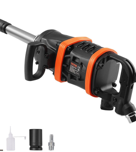 1 Inch Air Impact Wrench, Up to 5175 ft-lbs Beast Reverse Torque Output Pneumatic Impact Gun w/ 8 Inch Extended Anvil for Repairs and Maintenance of Heavy Duty Machinery / Semi-Truck / Bus