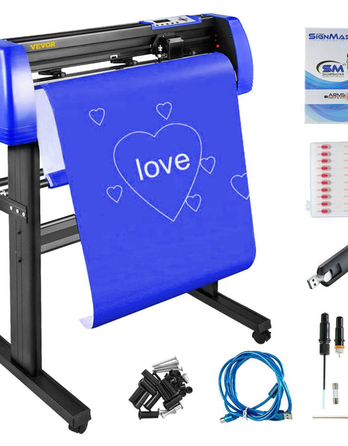 Load image into Gallery viewer, Vinyl Cutter, 28" Vinyl Cutter Machine with 20 Blades, Maximum Paper Feed 720mm Vinyl Plotter Cutter Machine with Sturdy Floor Stand Adjustable Force and Speed for Sign Making
