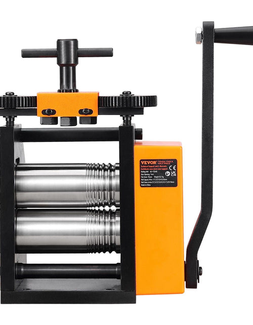 Load image into Gallery viewer, Rolling Mill, 3"/76 mm Jewelry Rolling Mill Machine, 1: 2 Gear Ratio, 3-in-1 Multi-function Rolling Mill, 0.1-7mm Press Thickness for Metal Jewelry Making Sheet Square Wire Semicircle Pattern
