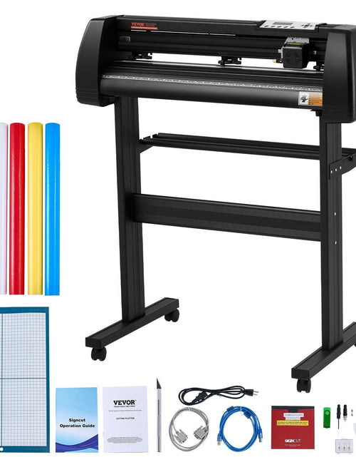 Load image into Gallery viewer, Vinyl Cutter Machine, 28inch Vinyl Plotter, LCD Display Plotter Cutter, Adjustable Double-Spring Pinch Rollers Sign Cutting Plotter, Plotter with Signmaster Software for Design and Cut
