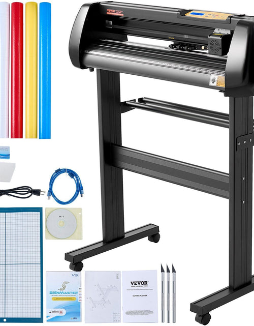 Load image into Gallery viewer, Vinyl Cutter Machine, Upgraded 28 Inch Paper Feed Cutting Plotter Bundle, Adjustable Force &amp; Speed Vinyl Printer with Powerful Stepper Motors, Signmaster Software Compatible with Windows System
