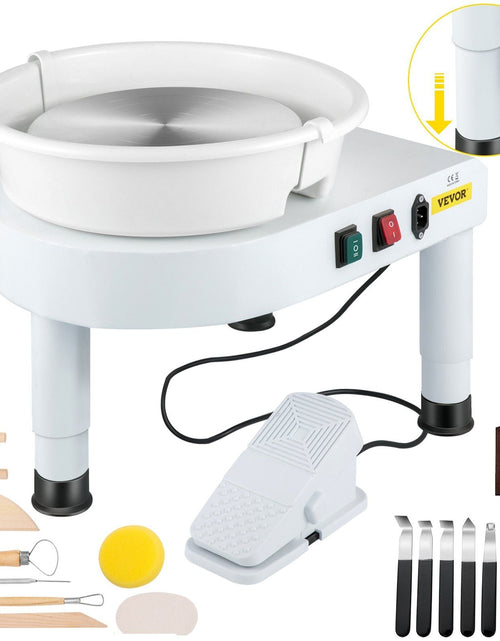 Load image into Gallery viewer, Pottery Wheel 11in Ceramic Wheel Machine Lift Legs Foot Pedal DIY Tool Kit
