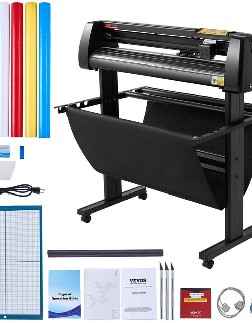 Load image into Gallery viewer, Vinyl Cutter 34Inch Bundle, Vinyl Cutter Machine Manual Vinyl Printer LCD Display Plotter Cutter Sign Cutting with Signmaster Software for Design and Cut,with Supplies, Tools
