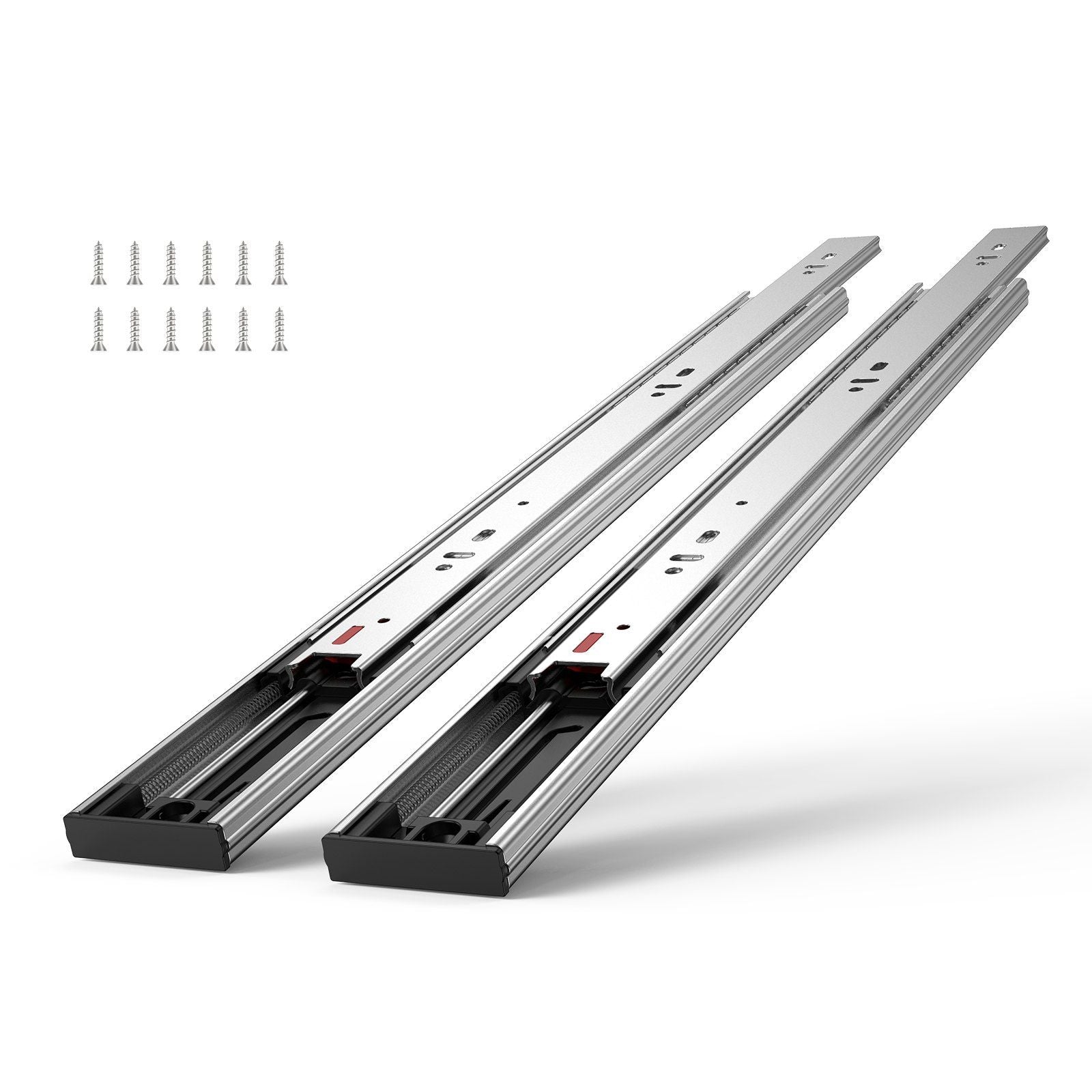 Drawer Slides Side Mount Rails, Soft-Close10 Pairs 22 Inch, Heavy Duty Full Extension Steel Track, Noiseless Guide Glides Cabinet Kitchen Runners with Ball Bearing, 100 Lbs Load Capacity