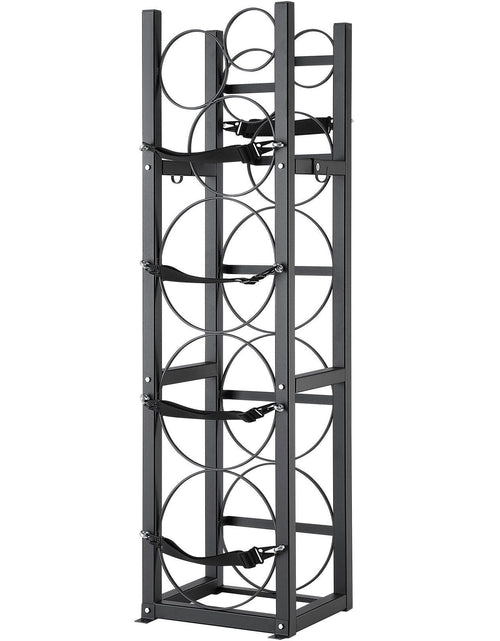 Load image into Gallery viewer, Refrigerant Tank Rack, with 3 x 30lbs and Other 3 Small Bottle Tanks, Cylinder Tank Rack 12.79x12.99x47.12 in, Refrigerant Cylinder Rack and Holders for Freon, Gases, Oxygen, Nitrogen
