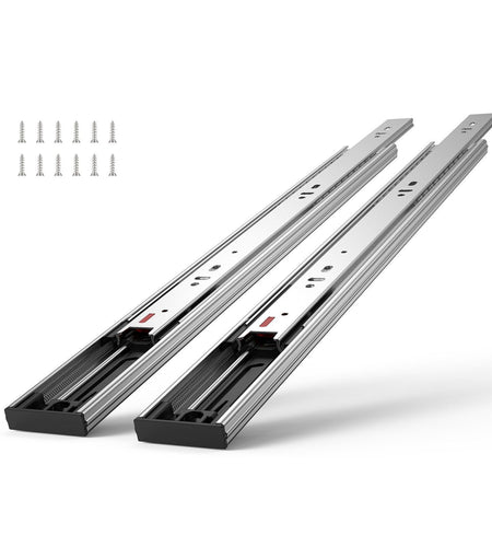 10 Pairs of 18 Inch Drawer Slides Side Mount Rails, Heavy Duty Full Extension Steel Track, Soft-Close Noiseless Guide Glides Cabinet Kitchen Runners with Ball Bearing, 100 Lbs Load Capacity