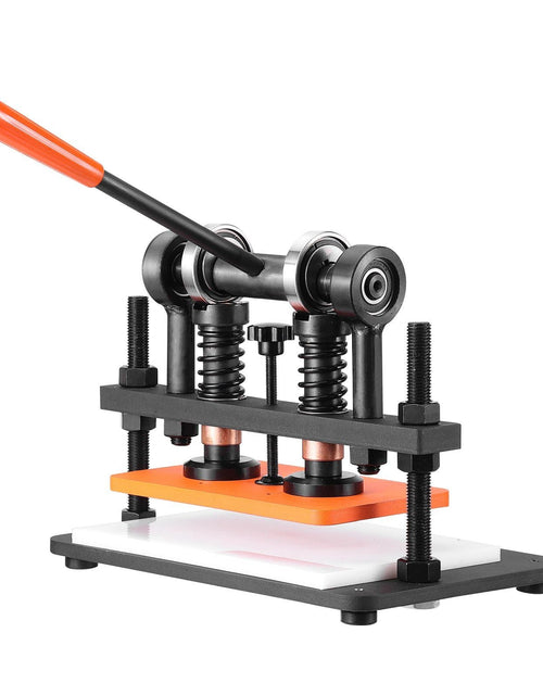Load image into Gallery viewer, Leather Cutting Machine, 10.2 x 5.9 in Embossing Plate Manual Die Cutter, 0.47 in Pressure Stroke Dual Guide Shafts Die Cut Machine, Leather Embossing Machine for Various of Materials
