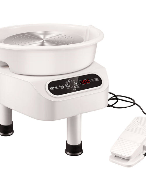 Load image into Gallery viewer, Pottery Wheel, 10 inch Pottery Forming Machine, Direct Drive Ceramic Wheel with 3 Support Legs for DIY Art Craft, 350W Electric Wheel for Pottery with Foot Pedal and LCD Touch Screen, White
