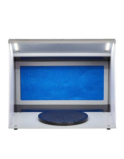 Load image into Gallery viewer, Airbrush Spray Booth, Portable Hobby Airbrush Paint Spray Booth Kit with 4 LED Light, Powerful Dual Exhaust Fans, Turntable and 6 ft Extension Hose, for Painting Models, Arts, Crafts, Cakes
