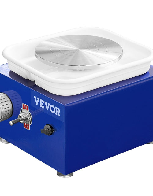 Load image into Gallery viewer, Mini Pottery Wheel, for Kids or Beginners, 2 Turntables 2.6in/3.9in Ceramic Wheel Machine, Adjustable 0-300RPM Speed ABS Detachable Basin, 17 Pottery Accessories, Work Art Craft DIY, 30W, Blue
