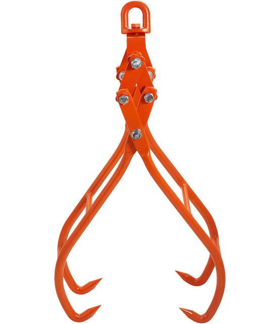 Load image into Gallery viewer, Timber Claw Hook, 28 inch 4 Claw Log Grapple for Logging Tongs, Swivel Steel Log Lifting Tongs, Eagle Claws Design with 2205 lbs/1000 kg Loading Capacity for Tractors, ATVs, Trucks, Forklifts
