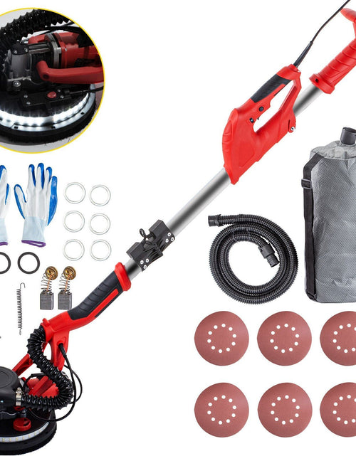 Load image into Gallery viewer, Drywall Sander 850W, Electric Drywall Sander, Variable Speed 800-1750 RPM, Foldable Sheetrock Sander, with Telescope Handle, Electric Sander, with LED Strip Light and Vacuum Bag, Wall Sander
