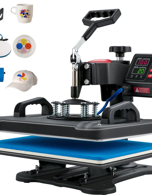 Load image into Gallery viewer, Heat Press, 5 in 1 Heat Press Machine Machine 12x15, Clamshell Sublimation Transfer Printer Fast Heat-up, Digital Precise Temperature Control, Vinyl Heat Press for T-Shirt Plate Mug Cup, 900W
