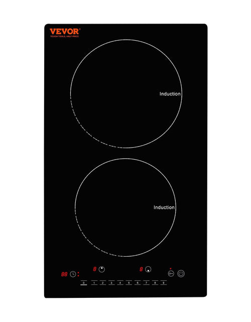 Load image into Gallery viewer, Electric Cooktop, 2 Burners, 12'' Induction Stove Top, Built-in Magnetic Cooktop 1800W, 9 Heating Level Multifunctional Burner, LED Touch Screen w/ Child Lock &amp; Over-Temperature Protection
