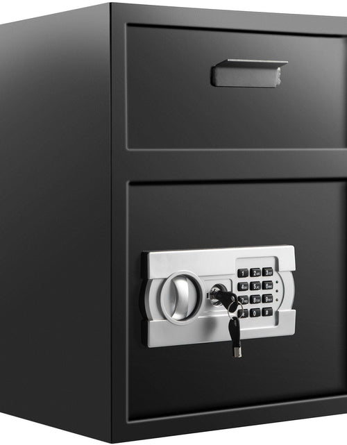 Load image into Gallery viewer, Digital Depository Safe 1.7 Cubic Feet Made of Carbon Steel Electronic Code Lock Depository Safe with Deposit Slot with Two Emergency Keys Depository Box for Home Hotel Restaurant and Office
