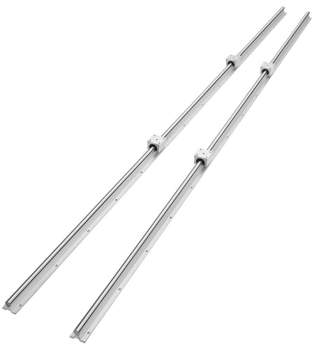 Linear Guide Rail Set, SBR16 2000mm, 2 PCS 78.7 in/2000 mm SBR16 Guide Rails and 4 PCS SBR16UU Slide Blocks, Linear Rails and Bearings Kit for Automated Machines DIY Project CNC Router Machines