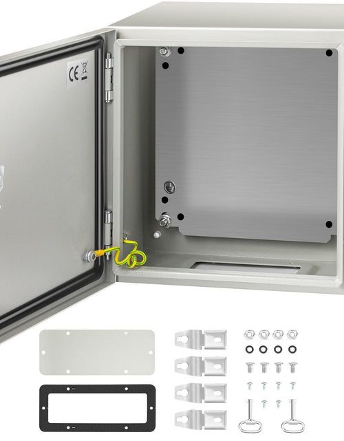 Load image into Gallery viewer, NEMA Steel Enclosure, 12 x 12 x 8'' NEMA 4X Steel Electrical Box, IP66 Waterproof &amp; Dustproof, Outdoor/Indoor Electrical Junction Box, with Mounting Plate
