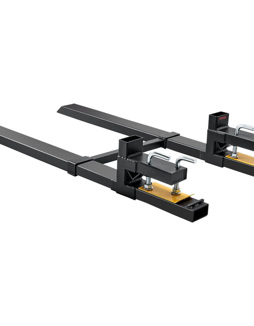 Load image into Gallery viewer, Pallet Forks, 4000 lbs Clamp on Pallet Forks, 60" Total Length Heavy Duty Pallet Forks with Adjustable Stabilizer Bar, Tractor Bucket Forks for Tractor Attachments, Skid Steer, Loader Bucket
