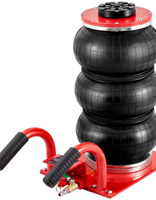 Load image into Gallery viewer, Air Jack, 3 Ton/6600 lbs Triple Bag Air Jack, Airbag Jack with Six Steel Pipes, Lift up to 17.7 inch/450 mm, 3-5 s Fast Lifting Pneumatic Jack, with Side Handles for Car, Garage, Repair (Red)
