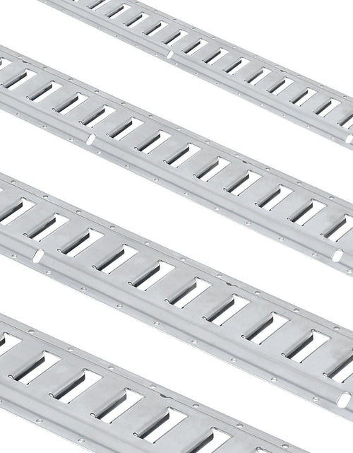 Load image into Gallery viewer, E Track Tie-Down Rail Kit, 34PCS 5FT E-Tracks Set Includes 8 Steel Rails &amp; 2 Single Slot &amp; 8 O Rings &amp; 8 Tie-Offs w/D-Ring &amp; 8 End Caps, Securing Accessories for Cargo, Motorcycles, and Bikes
