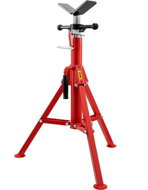 Load image into Gallery viewer, V Head Pipe Stand 1/8"-12" Capacity,Adjustable Height 28"-52,Pipe Jack Stands 2500 lb. Load Capacity,Portable Folding Pipe Stands, Carbon Steel Body More Durable
