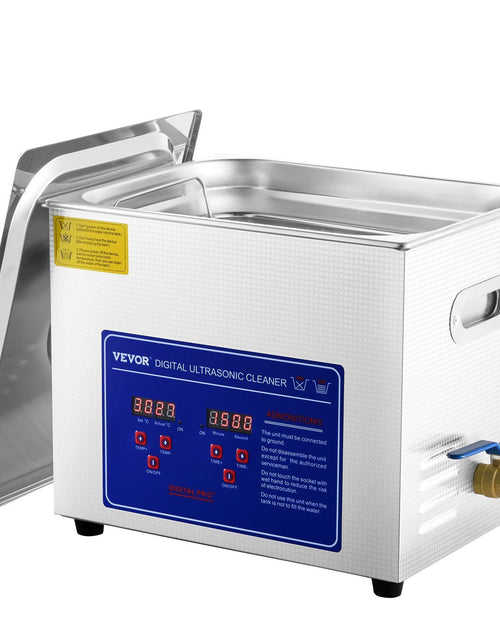 Load image into Gallery viewer, Professional Ultrasonic Cleaner 10L/2.5 Gal, Easy to Use with Digital Timer &amp; Heater, Stainless Steel Industrial Machine for Jewelry Dentures Small Parts, 110V, FCC/CE/RoHS Certified
