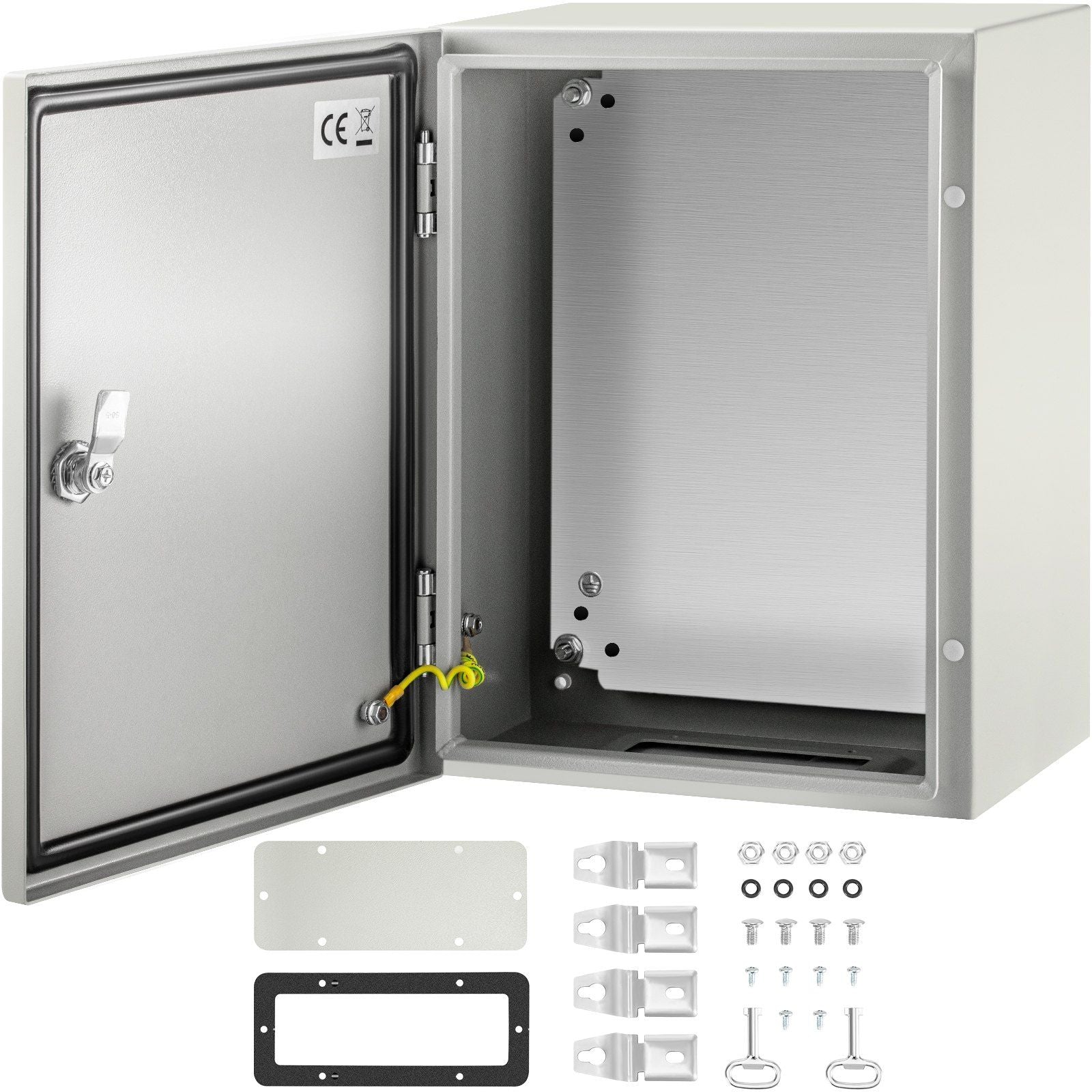 NEMA Steel Enclosure, 16 x 12 x 8'' NEMA 4X Steel Electrical Box, IP66 Waterproof & Dustproof, Outdoor/Indoor Electrical Junction Box, with Mounting Plate