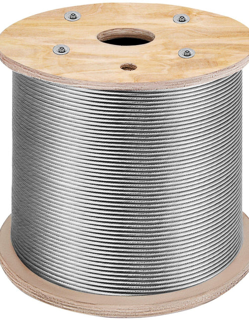 Load image into Gallery viewer, T316 Stainless Steel Cable, 1/8'' x 1000 ft, Braided Aircraft Wire Rope with 1x19 Strands Construction, 2100 lbs Breaking Strength, for Deck Railing Stair Handrail Balusters Porch Fence
