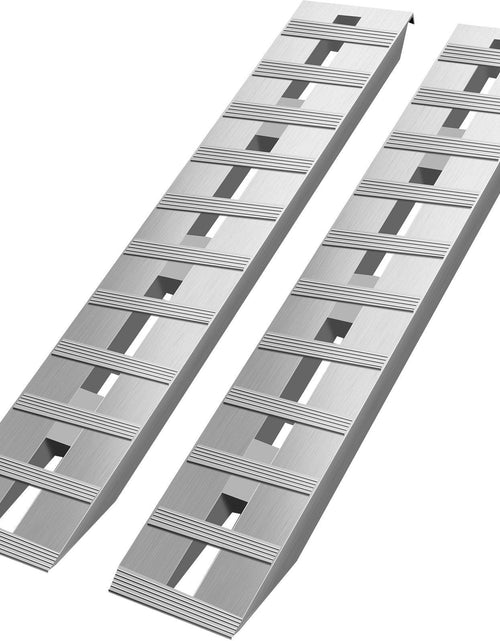 Load image into Gallery viewer, 60'' X 12'' X 2.5''Aluminum Trailer Ramps 6000LBS Total Beavertail Hook End 1 Pair 2 Ramps
