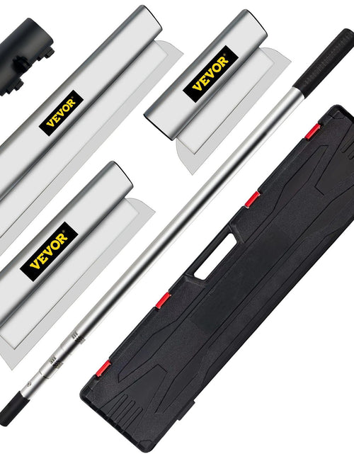Load image into Gallery viewer, Skimming Blade Set,10"+24"+32" Blades + 35"-78" Extension Handle, European Stainless Steel Construction Knife, Aluminum Blade Profile Smoothing Knockdown Spatula for Gyprock/Drywall/Wall-Board
