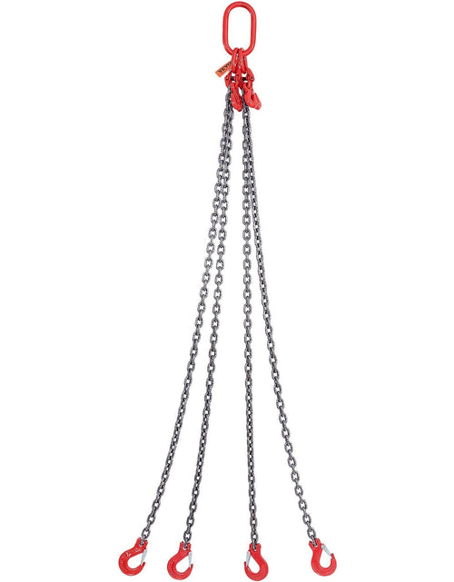 Load image into Gallery viewer, Chain Sling, 11000 lbs Weight Capacity, 5/16'' x 5' G80 Lifting Chain with Grab Hooks, DOT Certified, Blackening Coating Manganese Steel &amp; Adjustable Length, for Dock Factory Construction Site
