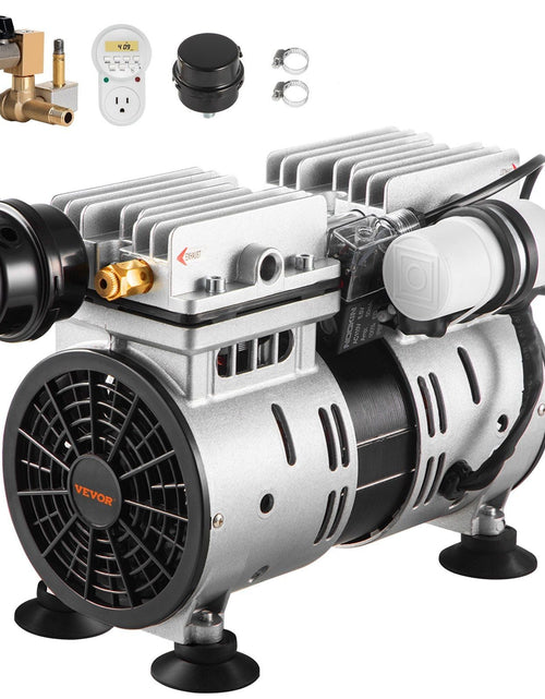 Load image into Gallery viewer, Aerator, 550W Power 5.2CFM for Up to 3 Acre 50' Includes 3/4 HP Compressor &amp; Timer &amp; Valves, Air Compressor for Deep Water Oxygen Circulation, for Pond, Lake, No Diffuser, Black
