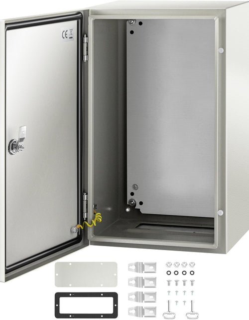 Load image into Gallery viewer, NEMA Steel Enclosure, 20 x 12 x 10'' NEMA 4X Steel Electrical Box, IP66 Waterproof &amp; Dustproof, Outdoor/Indoor Electrical Junction Box, with Mounting Plate
