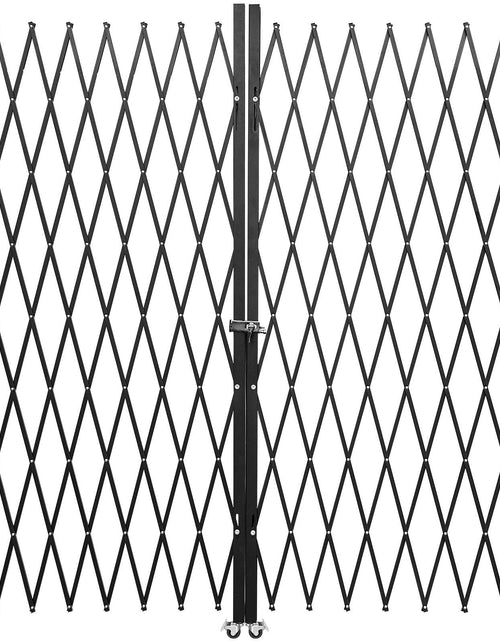 Load image into Gallery viewer, Double Folding Security Gate, 7.1' H x 12.5' W Folding Door Gate, Steel Accordion Security Gate, Flexible Expanding Security Gate, 360° Rolling Barricade Gate, Scissor Gate or Door with Keys
