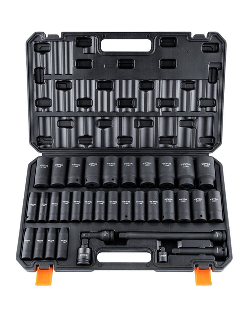 Load image into Gallery viewer, 1/2" Drive Deep Impact Socket Set, 34pcs Socket Set Metric (8-36mm) 6 Point Cr-MO Alloy Steel for Auto Repair, Rugged Construction, Includes Heavy Duty Storage Case

