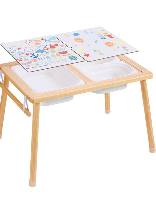 Load image into Gallery viewer, Sensory Table for Toddlers, Kids Activity Table with 3 Foldable Storage Bins &amp; Paper Roll Holder, Indoor/Outdoor Play Sand and Water Table, Wooden Kids Sensory Table - Gift for Boys Girls
