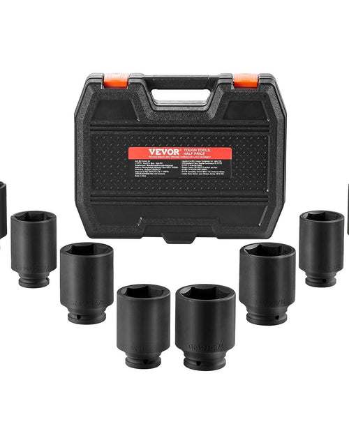 Load image into Gallery viewer, Axle Nut Impact Socket Set 1/2" Drive Deep 6-Point 8PCS SAE Nut Socket

