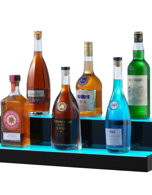 Load image into Gallery viewer, LED Lighted Liquor Bottle Display Bar Shelf RF &amp; App Control 24" 2-Step

