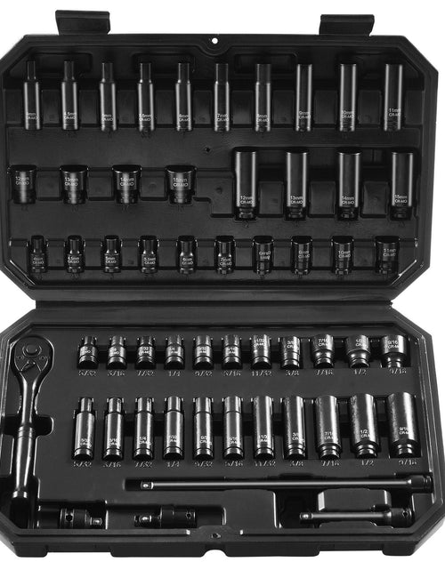 Load image into Gallery viewer, Impact Sockets Set 55pcs 6-Point 1/4" Drive Bit Ratchet Tool Kit Case
