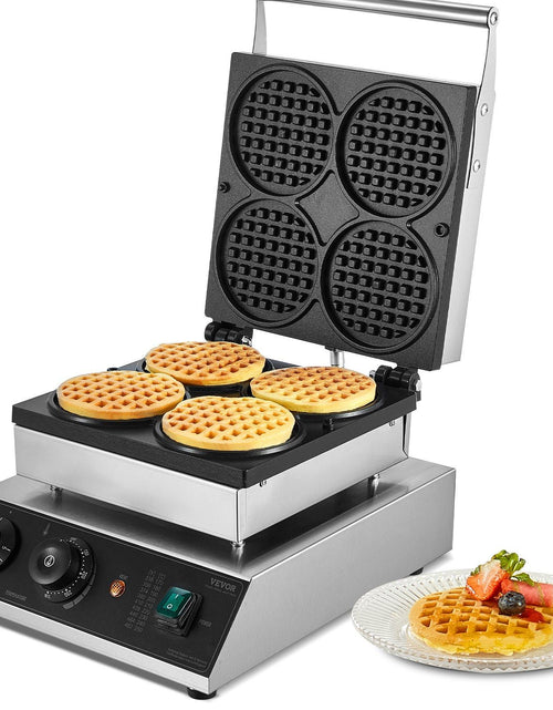 Load image into Gallery viewer, 4PCS Commercial Waffle Maker Round Waffle Iron Machine 1750W Non-Stick
