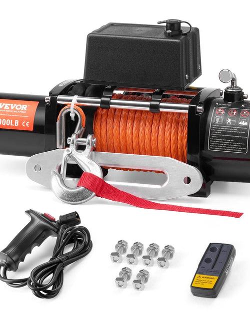 Load image into Gallery viewer, Electric Winch Truck 10,000 lb Synthetic Rope Waterproof Remote Control
