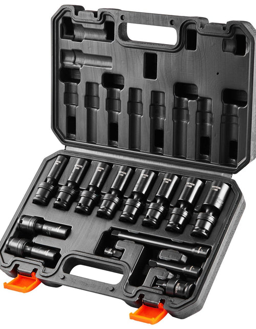 Load image into Gallery viewer, 360 Degree Swivel Impact Sockets Set 14pcs 6-Point 3/8in Drive Socket Set

