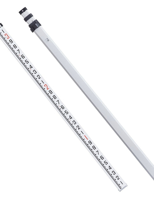 Load image into Gallery viewer, Aluminum Grade Rod, 9-Feet/10ths 3 Sections Telescopic Measuring Rod,Double-Sided Scale 1/10ft Leveling Rod Stick,Aluminum Alloy Survey Rod with Bubble Level&amp;Carrying Bag for Houses,Walls,Floors
