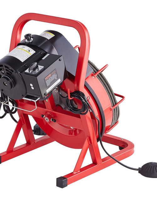 Load image into Gallery viewer, Drain Cleaner Machine Drain Auger 75FT x 3/8 Inch Manual Feed &amp; 4 Cutters
