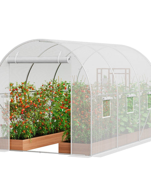Load image into Gallery viewer, Walk-in Tunnel Greenhouse 9.58x6.43x6.23ft Galvanized Frame PE Cover White
