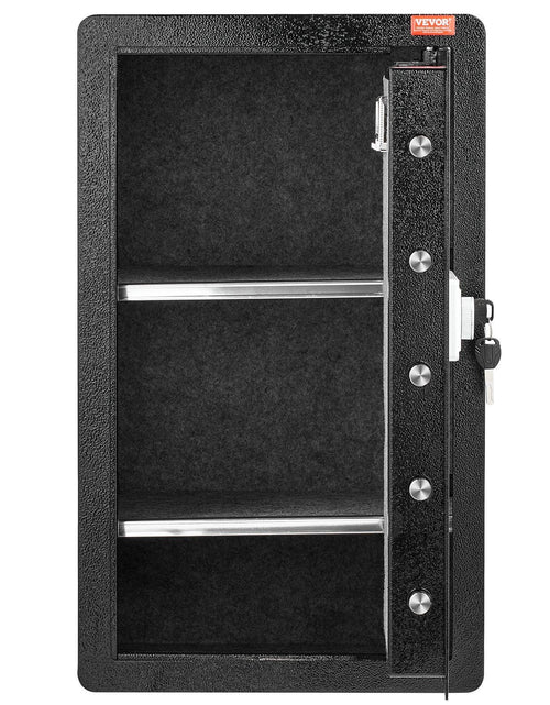 Load image into Gallery viewer, Single Door 4.0 cu.ft Safe Box with Key Lock Password &amp; Fingerprint Black, organize cash, passports, jewelry, gold, watches and documents
